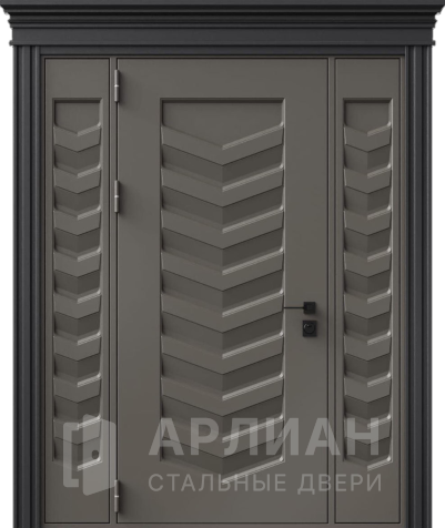 Фото «Утепленная входная дверь в коттедж цвет серый с двух сторон №443»